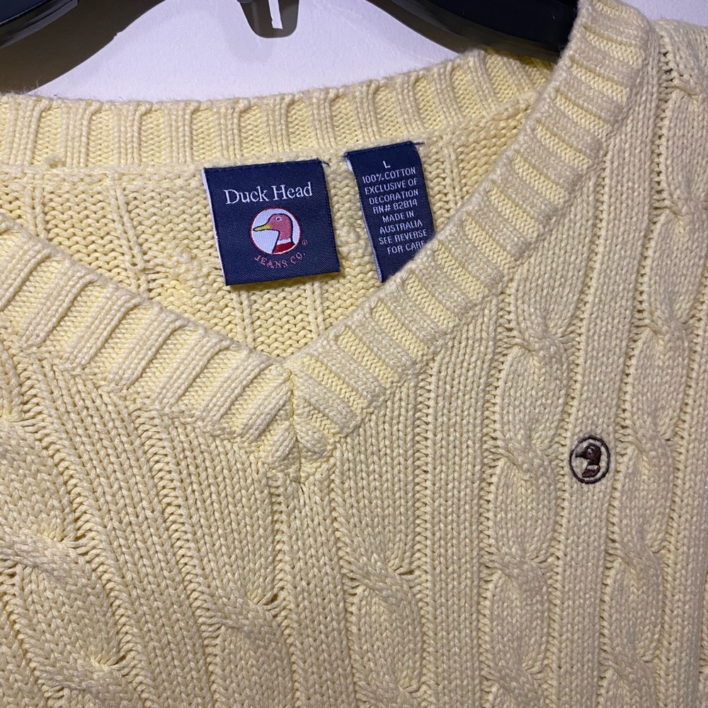 Women v neck yellow Sweater size large could fit medium